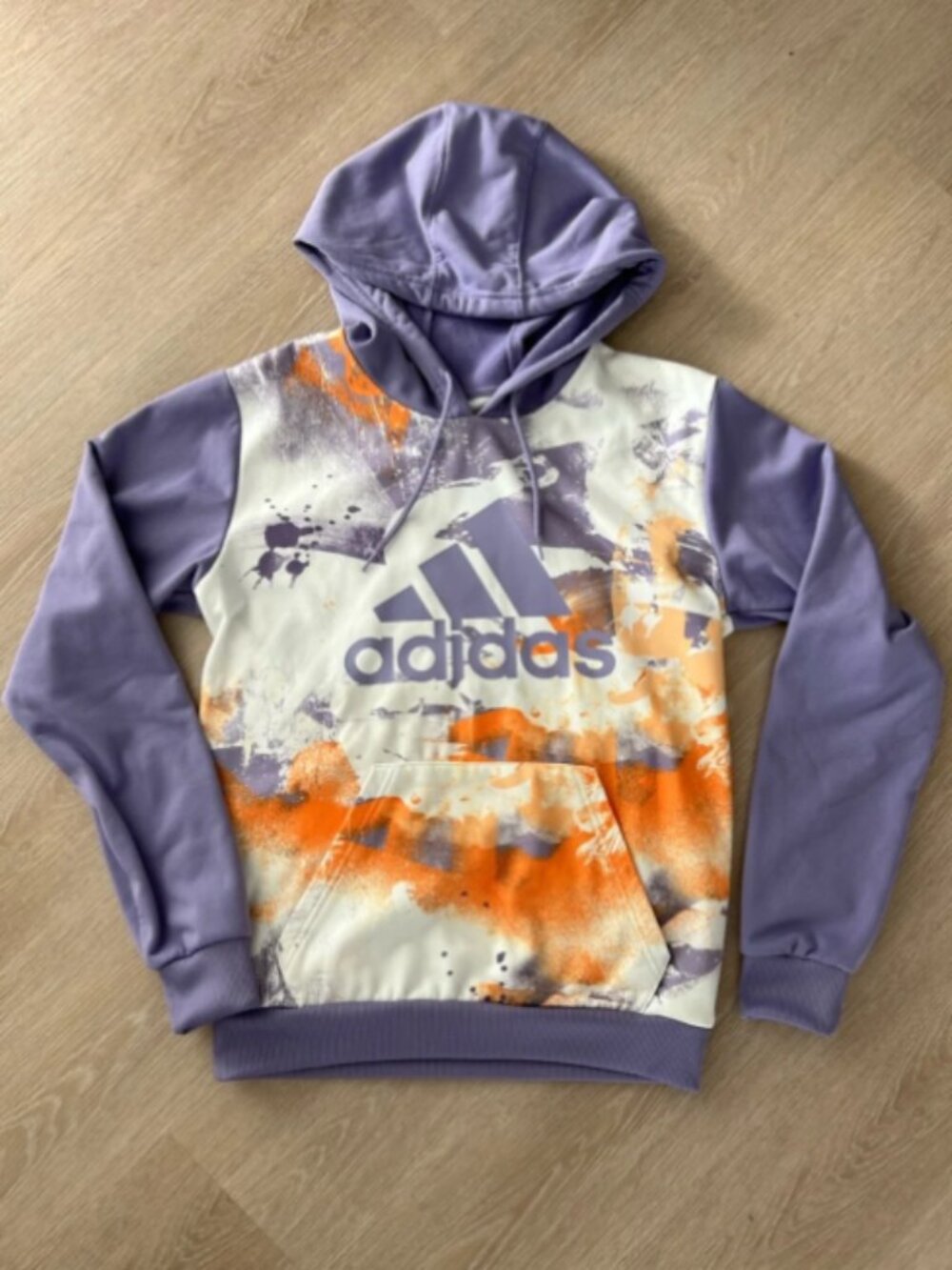 Adidas Lavender & Orange Splash Pullover Hoodie